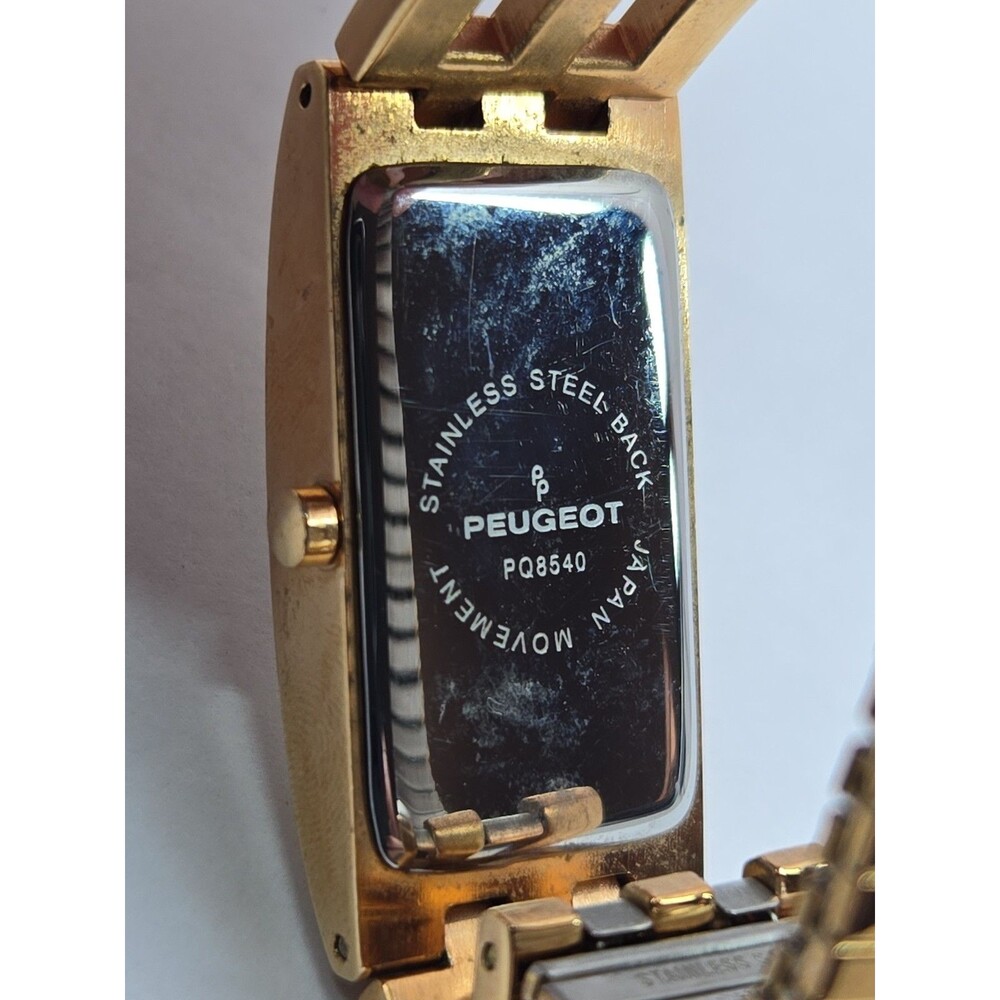 Womens Peugeot PQ8540 Rose Gold Tone Rectangle Bracelet Quartz Watch New Battery - Picture 12 of 12